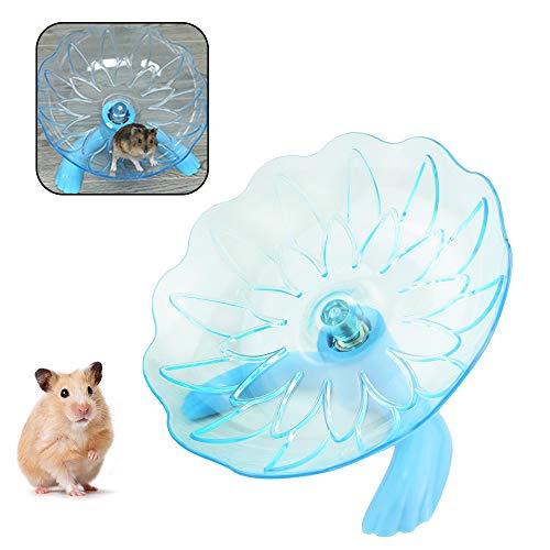 WishLotus Fliegende Untertasse für Hamster, Laufrad aus transparentem Kunststoff, Laufrad für kleine Haustiere wie Hamster, Meerschweinchen, Rennmäuse, Chinchillas (blau) von WishLotus