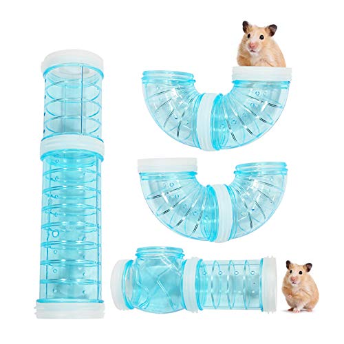 WishLotus Hamster Röhren, Abenteuer Außentube Set Transparentes Material Hamster Käfig & Zubehör Hamsterspielzeug zur Raumerweiterung DIY kreative Verbindung, Tunnel, Spur, Maus Spielzeug (Blau) von WishLotus