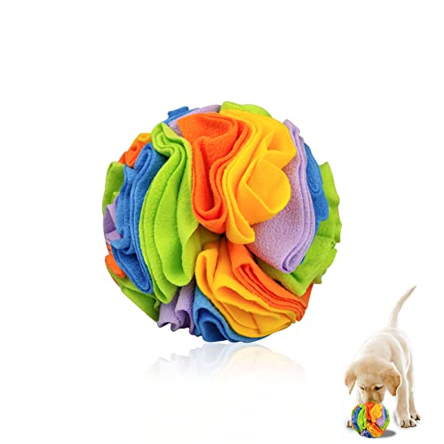 WishLotus Hund Schnüffelball, Interaktiver Hundespielzeug Ball, Hund Gehirn Stimulierendes Puzzle Spielzeug für Hunde, Bereicherung Spiel Füttermatte Slow Feeder Stressabbau Spielzeug (Regenbogen) von WishLotus