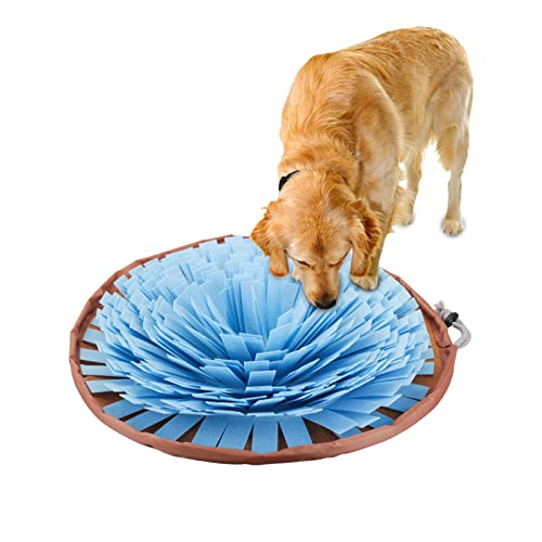 WishLotus Pet Snuffle Mat for Dogs, Adjustable Dog Futtersuche Mat for Smell Training, Dog Feeder Bowl for Boredom to Encourage Natural Futtersuche & Slow Eating for Cats Dogs Hamster Indoor (Blue) von WishLotus