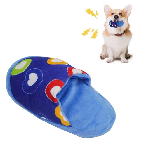 WishLotus Quietschspielzeug für Hunde, langlebig, gefüllte Baumwolle, Kauspielzeug für Haustiere, niedliche Slipperform, bunt, interaktives Spielzeug für kleine, mittelgroße Hunde, Reinigung der von WishLotus