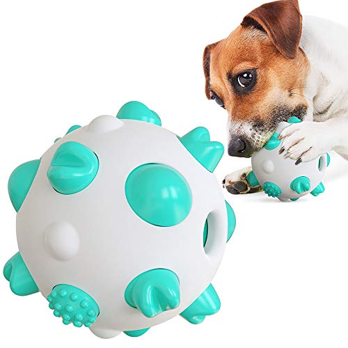 Wishdeal Kauball für Hunde, interaktives Training, Haustier-Zahnbürste, Anti-Biss für kleine, mittelgroße und große Hunde (blau) von Wishdeal