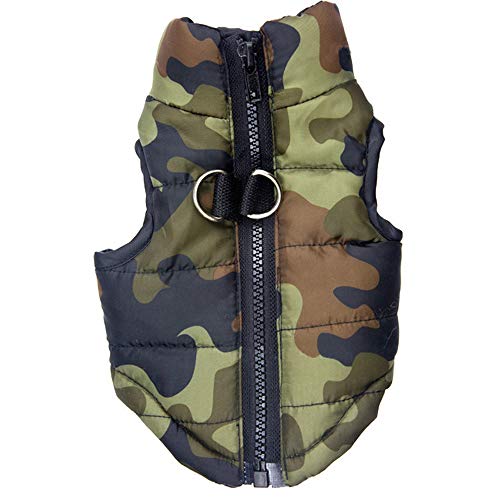 Wishdeal Wasserdichter Hundemantel für den Winter, Welpen, Camouflage-Muster, für kleine Hunde, Chihuahua, Yorkie, Kleidung, Größe L von Wishdeal