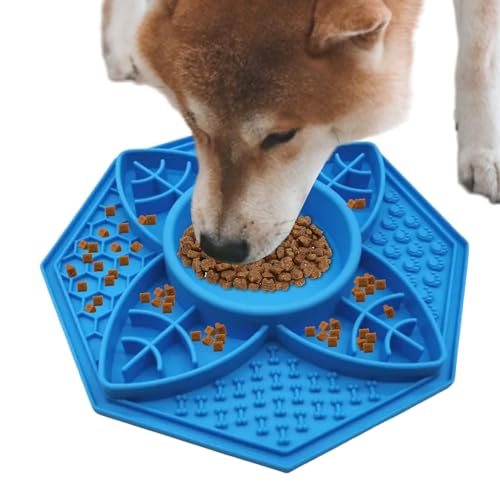 Hundefuttermatte,Licky Mat für Haustiere,Achteckiges Design Dog Licky Slow Food Pad - Hundekisten-Leckpads, langsamer Futterspender, Leckpad-Kisten-Trainingsspielzeug für mittelgroße und kleine Hunde von Wisylizv