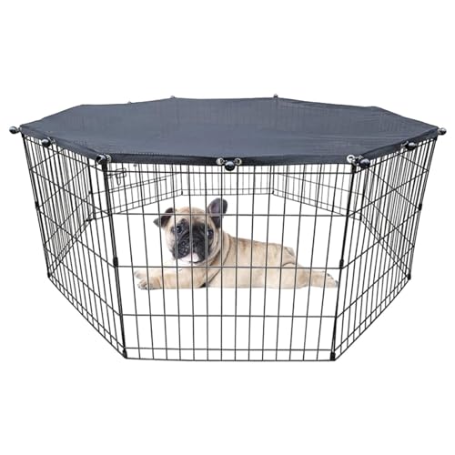 Hundegehege Abdeckung – Beleuchtete Hundegehege Abdeckung | Faltbare achteckige Hundezaunabdeckung | ausbruchsicherer Hundeunterstand | Hunde-Laufgitterabdeckung bietet schattige Bereiche für Hundegehege Abdeckung – Beleuchtete Hundegehege Abdeckung | Faltbare achteckige Hundezaunabdeckung | ausbruchsicherer Hundeunterstand | Hunde-Laufgitterabdeckung bietet schattige Bereiche für von Wisylizv