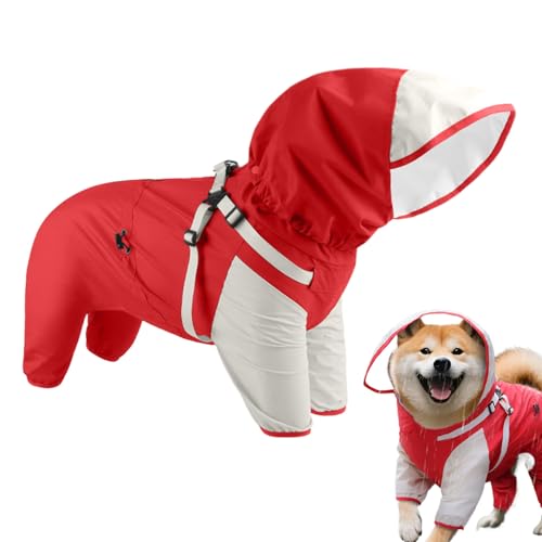 Hunderegenmantel, Welpen Regenponcho Mit Kapuze Und Anpassbarer Passform, Wasserdichte Reflektierende Kapuzenkleidung Für Hunde Und Welpen In Größen M Bis XL Bei Regenwetter Für Spaziergänge Und Reise von Wisylizv