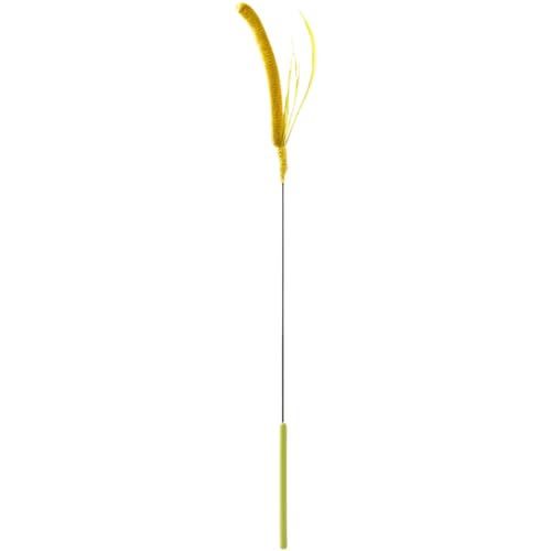 Katzenstab Spielzeug - Simuliertes Setaria Kätzchen Spielzeugstab | Katzenfeder Stick | Simulierter Doktelschwanzgrasfeder | Faux Grasförmige Plüschstange Zum Körperlichen Training Und Spielen von Wisylizv