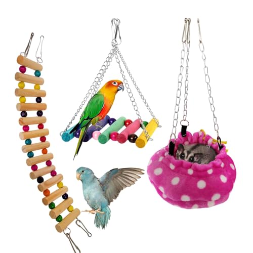 Vogelsitzstangen, Käfigspielzeug, sicherer Papageien-Spielständer, Kleintierspielzeug mit Haken, Schnellverbindungs-Reißverschluss für Vögel Vogelsitzstangen, Käfigspielzeug, sicherer Papageien-Spielständer, Kleintierspielzeug mit Haken, Schnellverbindungs-Reißverschluss für Vögel von Wisylizv
