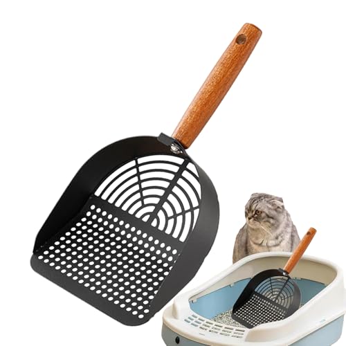 Wisylizv Katzenstreuschaufel – Katzenstreuschaufel | Streuschaufel | Edelstahl-Kotsieb mit langem ergonomischem Griff | robustes Reinigungswerkzeug für die Hygiene von Streu im Innenbereich von Wisylizv