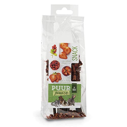 Puur Kaustab Erdbeere 50 g Kleintier-Leckerli für Mäuse, Ratten, Rennmäuse, Hamster, Packung von Witte Molen