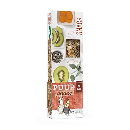 Witte Molen, Puur Pauze Sticks Kakadu Kiwi & Eukalyptus 140 g – Tray, 3 x gebackene Kaustäbe (2 Stück), köstliche und gesunde Aktivität, ohne Konservierungsstoffe, Farbstoffe oder künstliche Aromen von Witte Molen