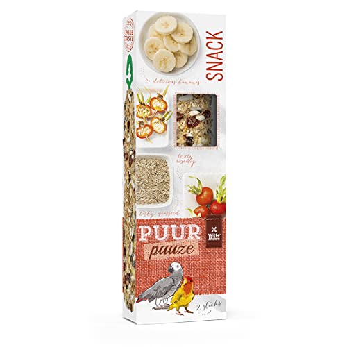 Witte Molen, Puur Pauze Sticks Perroq Banane & Hagebutte, 140 g, 3 x im Ofen gebacken (2 Stück), köstliche und gesunde Aktivität, ohne Konservierungsstoffe, Farbstoffe oder künstliche Aromen von Witte Molen