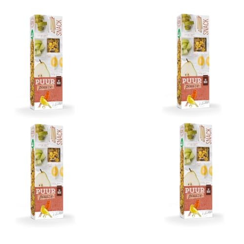 Witte Molen PUUR Pauze Samensticks Kanarien | 4er Pack | 4 x 60 g | Gourmet-Samensticks mit Früchten & Ei | Reichhaltig überzogen mit köstlichen Zutaten | 3-Fach im Ofen gebacken von Witte Molen
