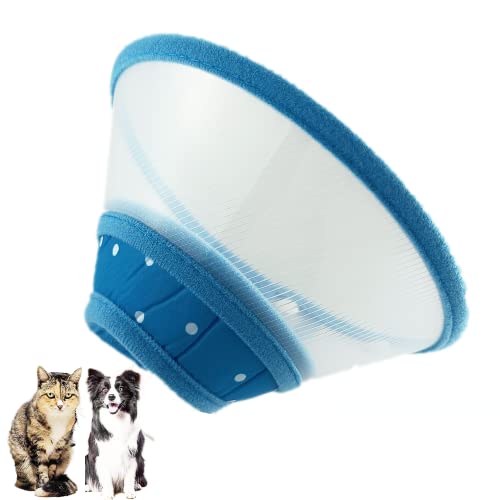 Halsband für kleine Hunde, zum Beißen, Lecken und Zecken geeignet, Kunststoff, gepunktet, Größe S, Blau von Wiz BBQT
