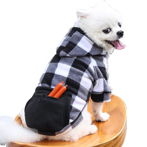 Hunde-Kapuzenpullover für kleine, mittelgroße und große Hunde mit Reißverschlusstasche, Fleece-Hunde-/Katzen-Weihnachts-Outfit, Winterkleidung, Weihnachtspullover für Hunde und Katzen, 1-40,8 kg, Weiß Hunde-Kapuzenpullover für kleine, mittelgroße und große Hunde mit Reißverschlusstasche, Fleece-Hunde-/Katzen-Weihnachts-Outfit, Winterkleidung, Weihnachtspullover für Hunde und Katzen, 1-40,8 kg, Weiß von Wiz BBQT