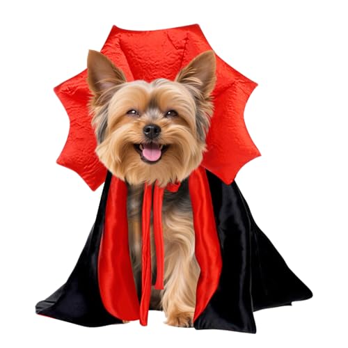 Katze Halloween Kostüme für Katzen Kleine Mittlere Hunde Welpen, Kätzchen Chihuahua Yorkie Französische Bulldogge Dackel Halloween Kostüme Schwarz Rot, Verstellbares Hund Vampir Kostüm (Schwarz, Klein Katze Halloween Kostüme für Katzen Kleine Mittlere Hunde Welpen, Kätzchen Chihuahua Yorkie Französische Bulldogge Dackel Halloween Kostüme Schwarz Rot, Verstellbares Hund Vampir Kostüm (Schwarz, Klein von Wiz BBQT