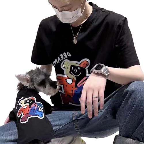 Passende Kleidung für Hunde und Besitzer, Baumwolle, für kleine, mittelgroße Hunde, Jungen, Mädchen, Bär, Cartoon, Haustier und Besitzer, passender Schlafanzug für die Familie (Pet-XXL) von Wiz BBQT