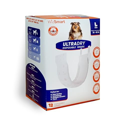 UltraDry Einweg-Hundewickel für Rüden, Größe L, 36 Stück von WizSmart