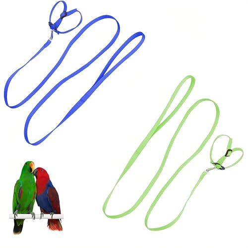 Verstellbares Geschirr für Papageien, 2 Stück, Geschirr für Vögel, Outdoor Carrying Flight Rope Tether Vogel Harness, für Sittich, Cockatiel, Alexandrin, Scharlachrot von WizeFolk