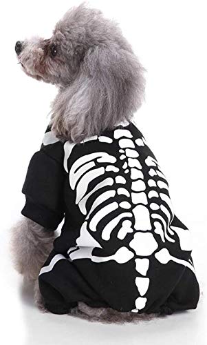 Wizland Haustier-Overall, Halloween-Skelett, Hunde-Kostüme, Kleidung, für Welpen, Hunde, Katzen, Welpen. (Groß) von Wizland
