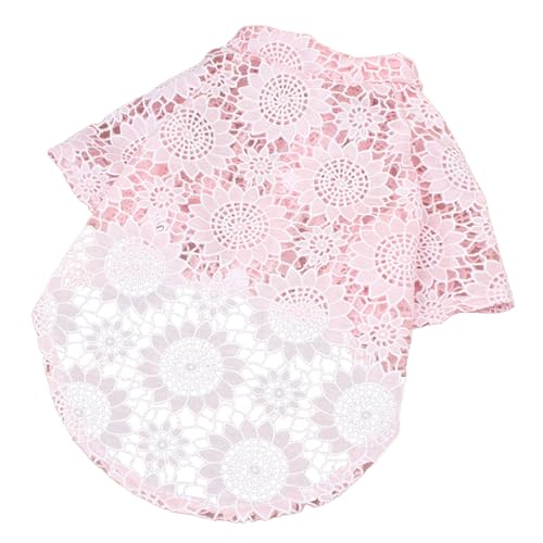 Wizoowip Bequeme Haustierkleidung, leicht auszuziehende Kleidung, Sommermantel mit Spitze, hohles Design, weich, atmungsaktiv, für Hunde Rosa M Wizoowip Bequeme Haustierkleidung, leicht auszuziehende Kleidung, Sommermantel mit Spitze, hohles Design, weich, atmungsaktiv, für Hunde Rosa M von Wizoowip