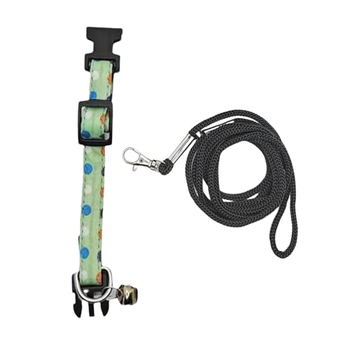 Wizoowip Bequeme Haustierleine mit Verstellbarer Schnalle, Haustierleine, verstellbares Reptilien-Traktionsseil-Halsband-Set für Outdoor-Abenteuer Grün L Wizoowip Bequeme Haustierleine mit Verstellbarer Schnalle, Haustierleine, verstellbares Reptilien-Traktionsseil-Halsband-Set für Outdoor-Abenteuer Grün L von Wizoowip