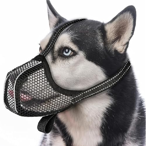 Wjelet 1PCS Maulkorb für Große Hunde, Prevent Fressen Kauen Beißen, Maulkorb Hunde Atmungsaktive Hundetraining(Schwarz, M) von Wjelet