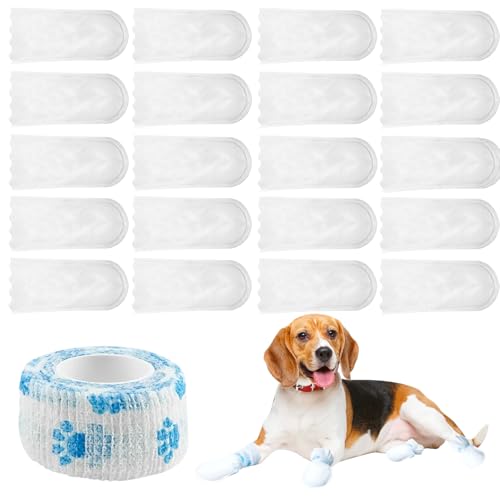 Wjelet Einweg-Hundestiefel für verletzte Pfoten, wasserdicht, Hundesocken stoppen Lecken, Haustierpfotenschutz, staubdichte Socken für 7,3–17,2 kg Hunde, für drinnen und draußen, 20 Stück Wjelet Einweg-Hundestiefel für verletzte Pfoten, wasserdicht, Hundesocken stoppen Lecken, Haustierpfotenschutz, staubdichte Socken für 7,3–17,2 kg Hunde, für drinnen und draußen, 20 Stück von Wjelet