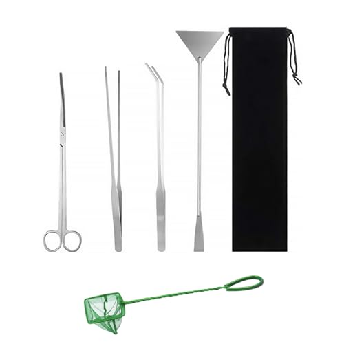 Wjelet Lange Pinzette für Aquarien, Schere, Spachtel, Werkzeug-Set – 4-in-1 Edelstahl-Wasserpflanzen-Aquascaping-Werkzeuge, rostfreies Aquarium-Starter-Set für Aquarienpflanzen, Reinigung und Wjelet Lange Pinzette für Aquarien, Schere, Spachtel, Werkzeug-Set – 4-in-1 Edelstahl-Wasserpflanzen-Aquascaping-Werkzeuge, rostfreies Aquarium-Starter-Set für Aquarienpflanzen, Reinigung und von Wjelet