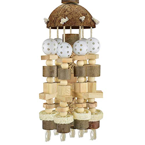 Wlauqueta Papageienspielzeug, großes Papageienspielzeug, Blöcke aus Naturholz, Kauspielzeug Papageien, Käfig, Käfig, Spielzeug, Kostüme für Papageien Wlauqueta Papageienspielzeug, großes Papageienspielzeug, Blöcke aus Naturholz, Kauspielzeug Papageien, Käfig, Käfig, Spielzeug, Kostüme für Papageien von Wlauqueta