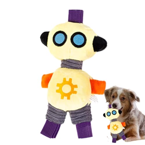 Wlikmjg Haustier-Plüsch-Soundspielzeug, Hunde-Quietschspielzeug, Hunde-Plüsch-Kauspielzeug mit Geräusch, Wiederverwendbares Roboter-Plüsch-Kauspielzeug, Hunde-Beißspielzeug für kleine, mittelgroße von Wlikmjg