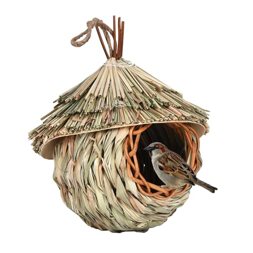 Wlikmjg Kreativer Vogelkäfig, handgefertigt, Haus für Kolibri zum Aufhängen im Freien, Wildvogelnest für den Außenbereich, Haus für Kolibris zum Aufhängen im Freien, zur Dekoration von Wlikmjg