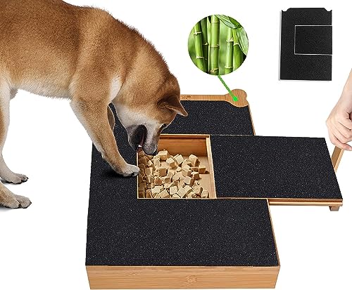 Dog Nail Paw Scratch Pad Kratzbrett für Hunde mit Integrierter Leckerli-Box Quadrat Dog Nail Scratch File Board für Haustiernagel Care Sanding Dog Paws Trimmer Toy für empfindliche Hunde (1) von Wmmner