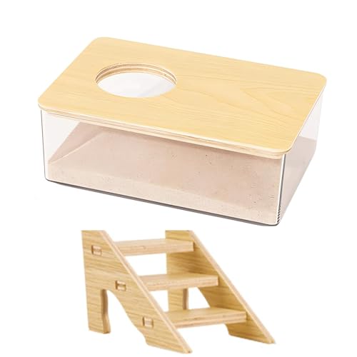 Wmzjnljy 1 x Hamster-Sand-Badebox, Behälter, Hamster-Badesand mit Leiter, Haustierbedarf, für Kleintier-WC, Badewanne, Hamster, Grabbox, Dusche und Grabraumstreu (Z133-1) von Wmzjnljy