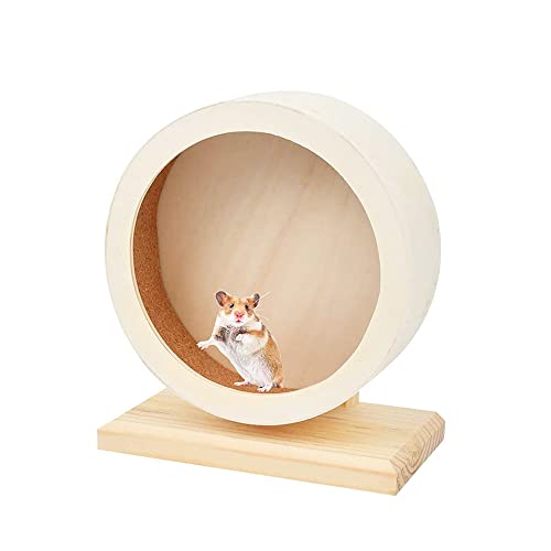Wmzjnljy Holz-Hamster-Übungsrad für kleine Haustiere, stummes Laufrad, Spielspielzeug für Hamster, Rennmäuse, Meerschweinchen und andere kleine Haustiere (J09-1) von Wmzjnljy