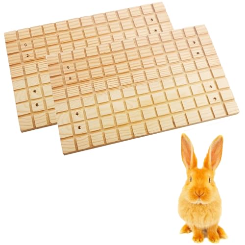 Wmzjnljy Kratzbrett aus Holz, Kaninchenkrallen, Kratzbrett für kleine Tiere, für Kaninchen, Hamster, Eichhörnchen, 2 Stück (Z92-2) von Wmzjnljy