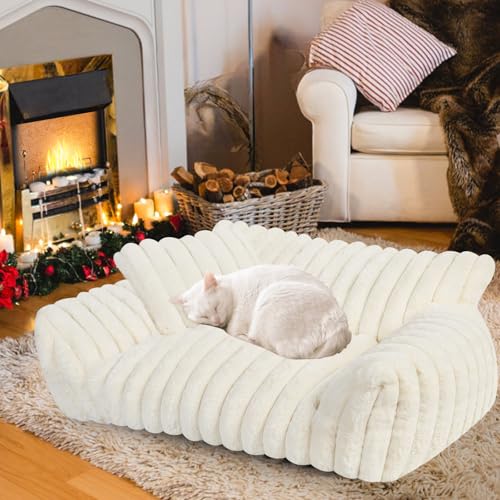 Katzen-Couch-Bett für Hauskatzen, waschbares Hundebett für kleine, mittelgroße Hunde und Katzen, niedliches Katzen-Hundebett mit Kissen, flauschiges Katzensofa, Haustier-Couch, stützender Katzenstuhl Katzen-Couch-Bett für Hauskatzen, waschbares Hundebett für kleine, mittelgroße Hunde und Katzen, niedliches Katzen-Hundebett mit Kissen, flauschiges Katzensofa, Haustier-Couch, stützender Katzenstuhl von Wn's Day