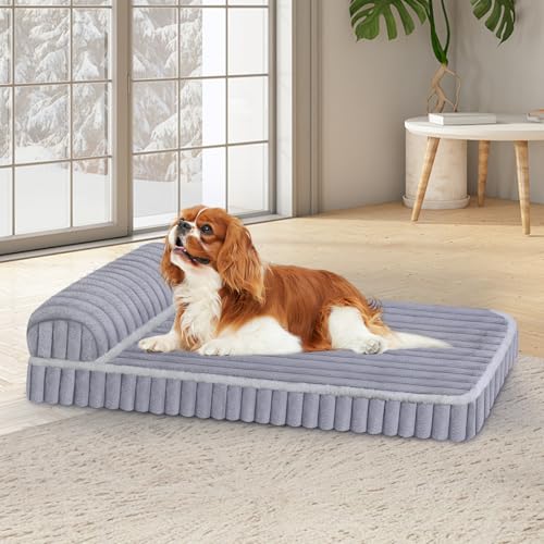 Komfort-Hundebetten für mittelgroße Hunde, Hundebett mit abnehmbarem, waschbarem Bezug, Deluxe-Plüsch-Hundebett für Käfig mit Kissen, rutschfeste Haustiermatte, Matratze für Hundehütte mit von Wn's Day
