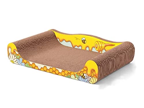 Kratzbrett Für Katzen Cat Scratcher Katzenkratzbrett Lounge Wendbare Katzenkratzunterlage Langlebiger Karton Kratzmatten (Size : 60x32.5x12cm) von Wnota