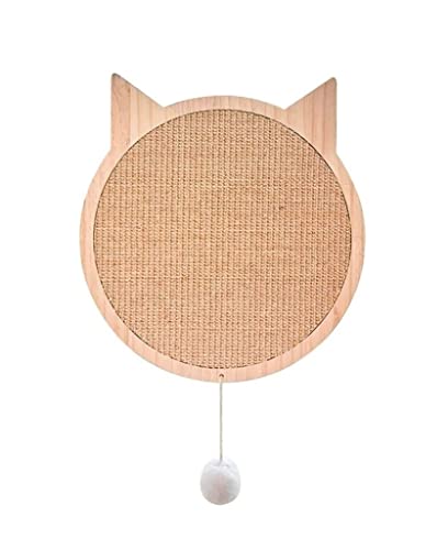 Kratzbrett Für Katzen Katzenkratzbrett, Sisal-Bissspielzeug, Schöne Katzenkrallenform, Schleifkralle, Weiche Fellbälle Mit Saugnapf Auf Der Rückseite Kratzmatten (Color : 41 * 39cm) von Wnota