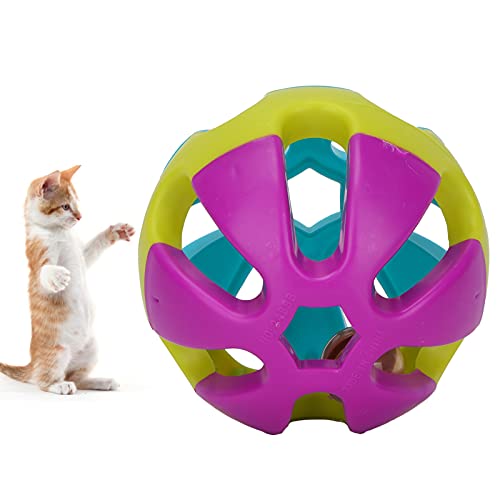 Wnvivi 2 x Katzenbälle, Kunststoff-Katzenjagd-Rasselball, interaktives Spielzeug, Katzenfangball mit Glocke für Haustierbedarf von Wnvivi