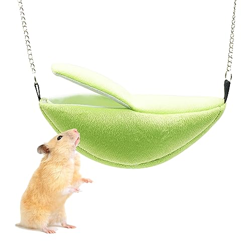 Wnvivi Hängematte für Haustiere, Bananenform, Hamster-Hängematte, Bett, Haus, weicher Plüsch, Haustierkäfig-Hängematte für Kleintiere (grün) von Wnvivi