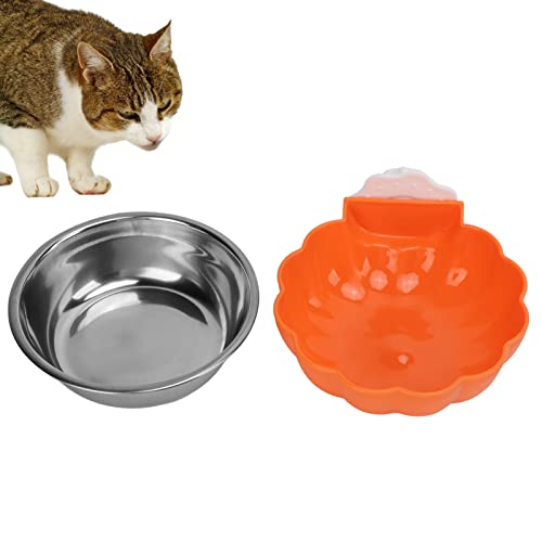 Wnvivi Hängender Futternapf für Katzen und Hunde Im Innenbereich, Abnehmbarer Futterspender aus Edelstahl für Hunde, Kürbisform, Tierfutter, Wassernapf für Vögel, Meerschweinchen(Orange) von Wnvivi