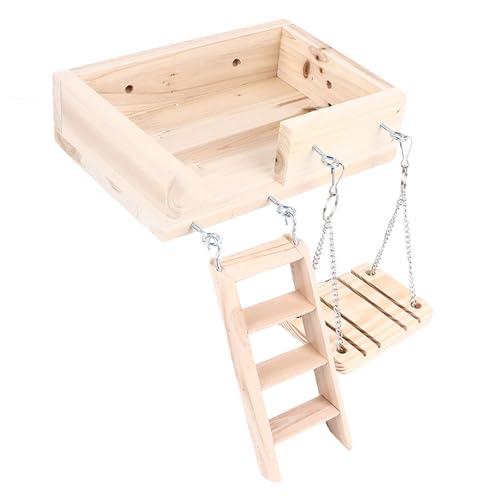 Wnvivi Hamster-Holzplattform-Spielzeug, Käfigmontage-Hamsterplattform mit Leiterschaukel, Niedliche Hamster-Kletterleiter für Meerschweinchen und Kleintiere Wnvivi Hamster-Holzplattform-Spielzeug, Käfigmontage-Hamsterplattform mit Leiterschaukel, Niedliche Hamster-Kletterleiter für Meerschweinchen und Kleintiere von Wnvivi