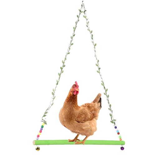 Wnvivi Hühner- und Papageienschaukelständer, zum Aufhängen, aus Holz, mit künstlicher Blattkette, Geflügelständer für Vogelkäfig-Zubehör Wnvivi Hühner- und Papageienschaukelständer, zum Aufhängen, aus Holz, mit künstlicher Blattkette, Geflügelständer für Vogelkäfig-Zubehör von Wnvivi