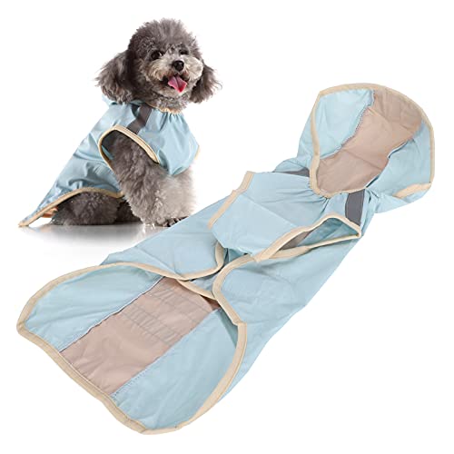 Wnvivi Hunde-Regenmantel mit Reflektierendem Streifen, Verstellbare wasserdichte Haustier-Regenjacke, Regenweste für Kleine, Mittelgroße und Große Hunde(Blau-XL) von Wnvivi