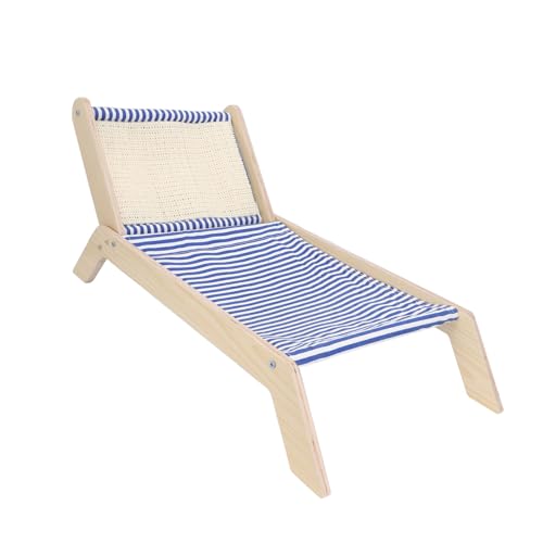 Wnvivi Katzen-Strandstuhl, Erhöhte Katzen-Hängematte mit Kokosnuss-Kratzbaum, Hölzernes Strandkorb-Bett für Kleine Katzen und Kätzchen Wnvivi Katzen-Strandstuhl, Erhöhte Katzen-Hängematte mit Kokosnuss-Kratzbaum, Hölzernes Strandkorb-Bett für Kleine Katzen und Kätzchen von Wnvivi