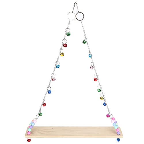 Wnvivi Stehende Schaukel aus Holz, 40 cm, zum Aufhängen, Geflügelständer, Sitzstange mit Glocken, Hühnerständer, Schaukelspielzeug für Vögel, Papageien, Hühner Wnvivi Stehende Schaukel aus Holz, 40 cm, zum Aufhängen, Geflügelständer, Sitzstange mit Glocken, Hühnerständer, Schaukelspielzeug für Vögel, Papageien, Hühner von Wnvivi