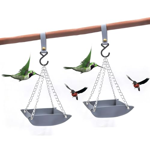 Wnvivi Vogelfutterstation zum Aufhängen von Wildvögeln mit Haken, Kolibri-Futterspender für draußen, 2 Stück, Grau Wnvivi Vogelfutterstation zum Aufhängen von Wildvögeln mit Haken, Kolibri-Futterspender für draußen, 2 Stück, Grau von Wnvivi