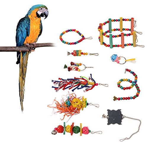 Wnvivi Vogelspielzeug-Set, Papageienschaukel-Kauspielzeug mit Haken, Vogelfutter-Kauspielzeug für Sittiche, Nymphensittiche Wnvivi Vogelspielzeug-Set, Papageienschaukel-Kauspielzeug mit Haken, Vogelfutter-Kauspielzeug für Sittiche, Nymphensittiche von Wnvivi